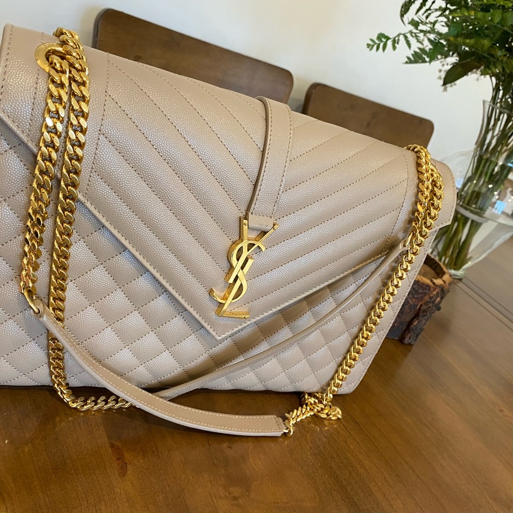Ysl Saint Laurent Large monogram envelope.